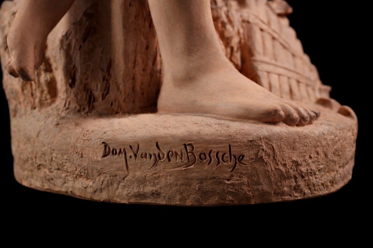 Sculpture En terre Cuite , Ménade Domien Van Den Bossche , Faune , Danseuse Napoleon iii-photo-5