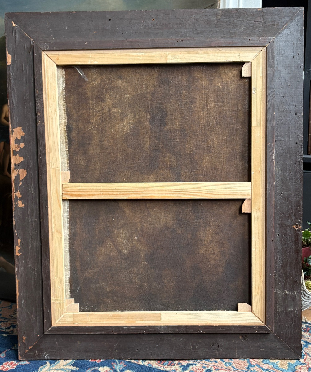 Huile Sur Toile Style XVIIe Peinture Religieuse , Sainte Marie Madeleine Repentante Vanité-photo-3