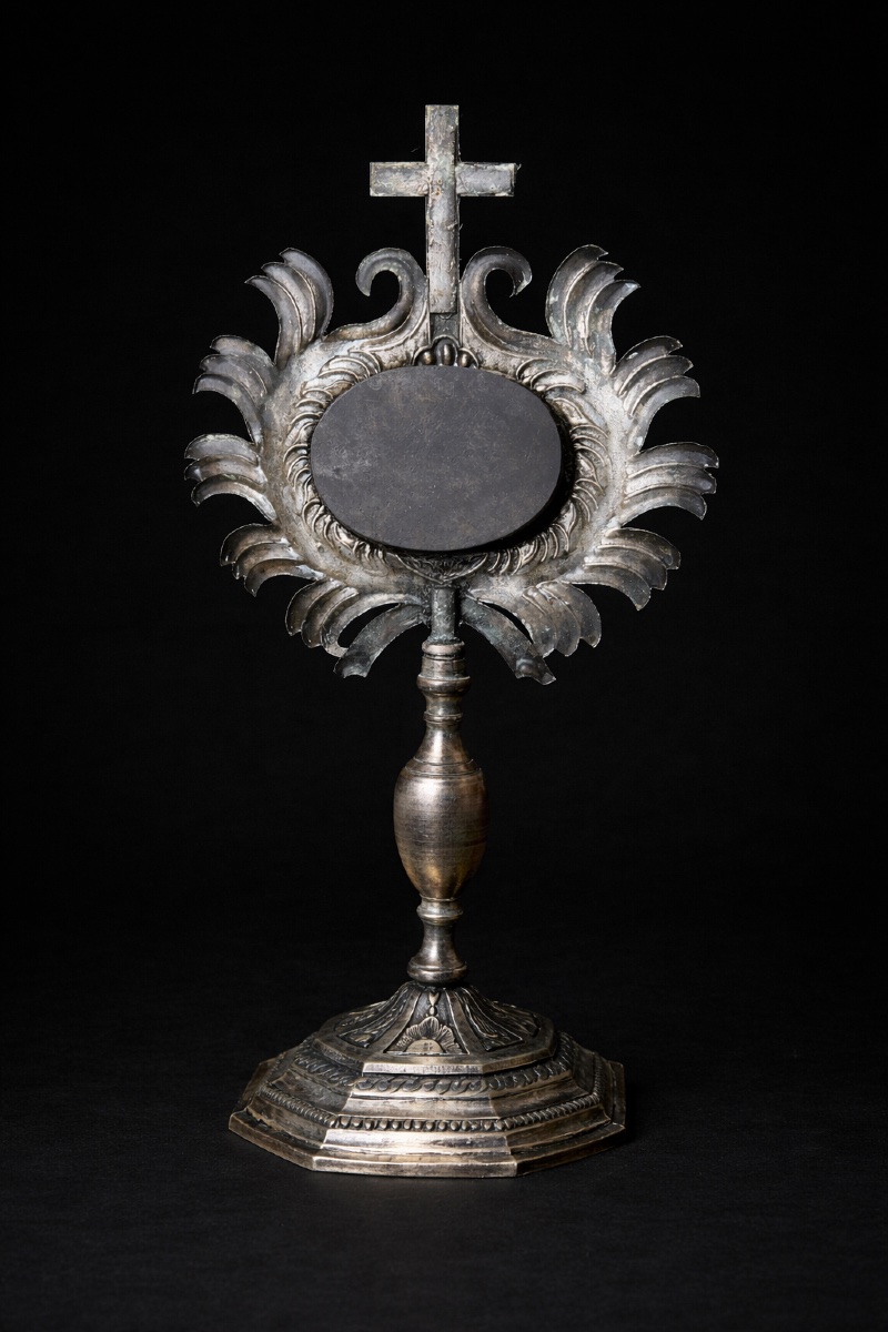 Monstrance / Reliquaire Style Baroque , Croix relique , XVIIIe siècle Objet Religieux-photo-4