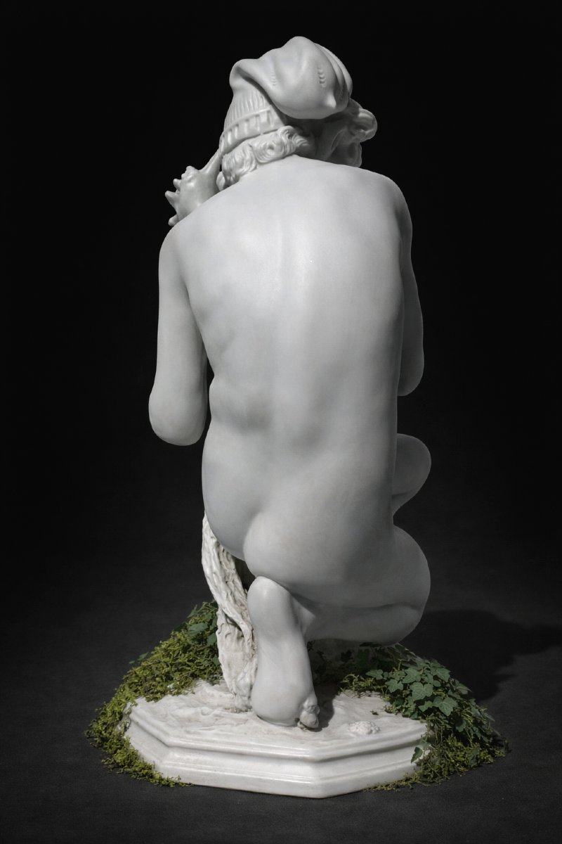 Biscuit – Le Pêcheur napolitain à la coquille d’après Jean-Baptiste Carpeaux (1827-1875) , XIXe-photo-4