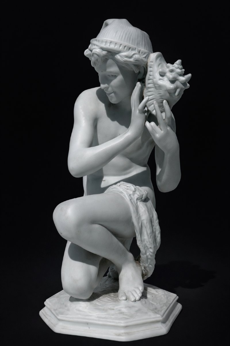 Biscuit – Le Pêcheur napolitain à la coquille d’après Jean-Baptiste Carpeaux (1827-1875) , XIXe-photo-6