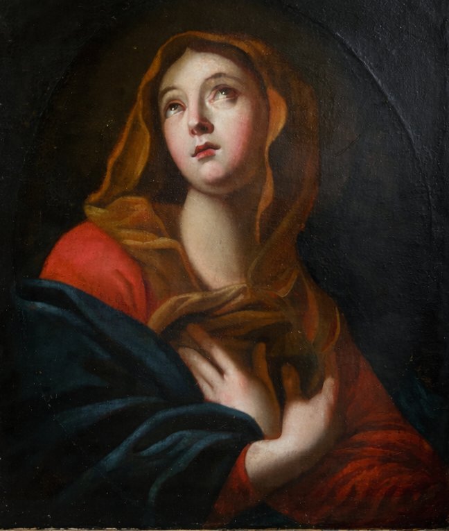 Oil On Canvas 18th Century , Mater Dolorosa , Portrait Virgin , Italian Baroque , Religious Subject-photo-2