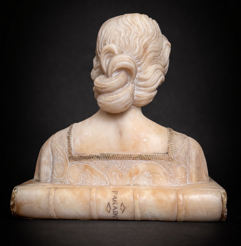 Buste De Jeune Femme Art Nouveau , Beatrice Portinari , Paradiso De Dante , XIXe , Sculpture-photo-2