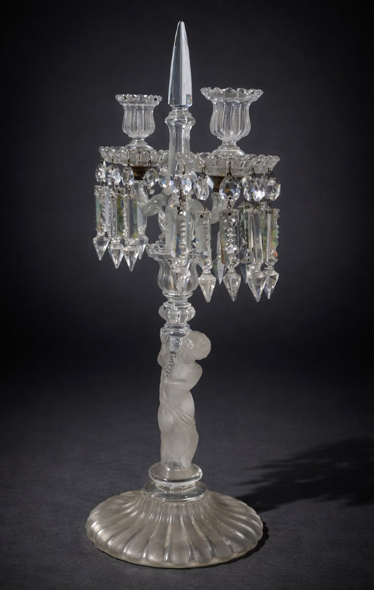 Candelabre / Chandelier , Cristal De Baccarat XIXe , Angelot / Putto Poli Depoli Napoléon III-photo-2