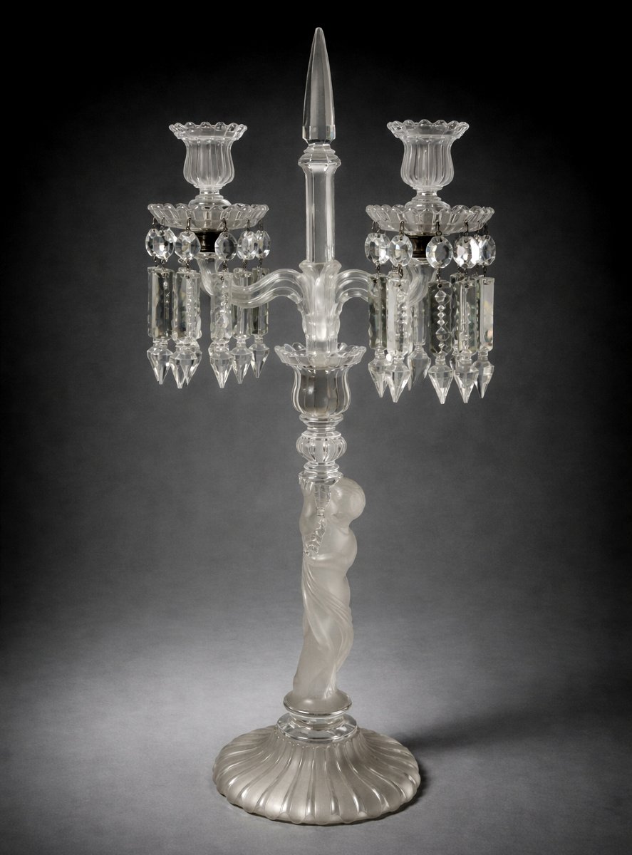 Candelabre / Chandelier , Cristal De Baccarat XIXe , Angelot / Putto Poli Depoli Napoléon III-photo-1