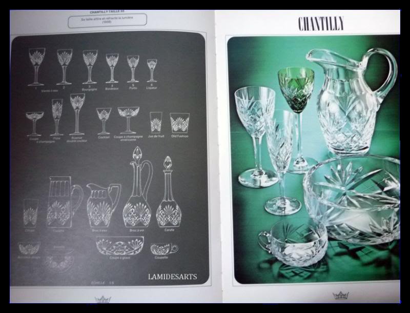 Service De Verres En Cristal Gravé De Saint Louis, Modele Chantilly Flutes , Coupes , Gobelets-photo-1