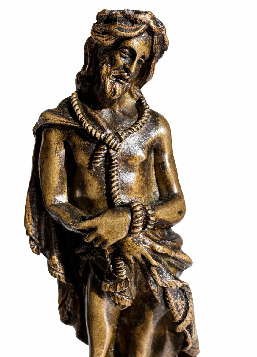 Bronze Religieux , Christ Aux Liens , XIXe , Passion du Christ , Scene Biblique , -photo-2
