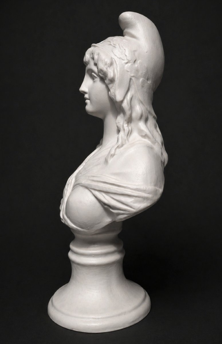 Buste Marianne En Biscuit Naturel , Sujet Maçonnique XIXe , IIIe République , Bonnet Phrygien-photo-3