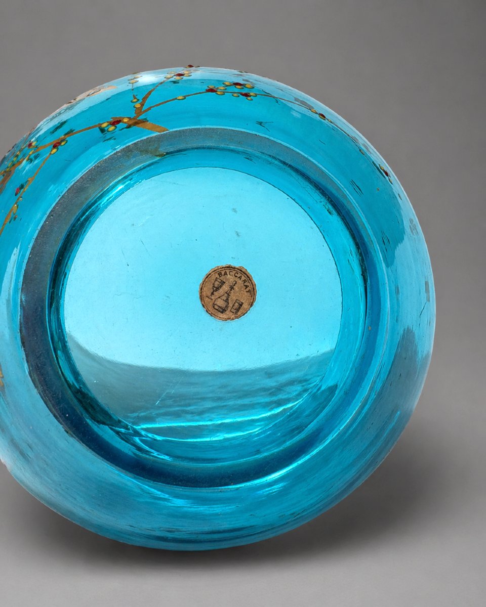 Vase En Cristal De Baccarat XIXe , Papillon De Nuit , Insecte , Art Nouveau , Japonisme-photo-2