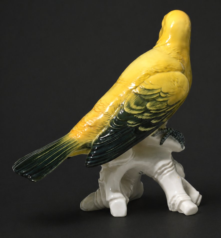 Large German Porcelain Subject , Hanging Bird , Karl Ens , Art Deco , Oriole , Saxony-photo-4