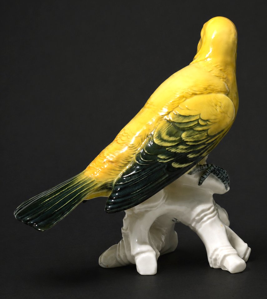 Large German Porcelain Subject , Hanging Bird , Karl Ens , Art Deco , Oriole , Saxony-photo-1