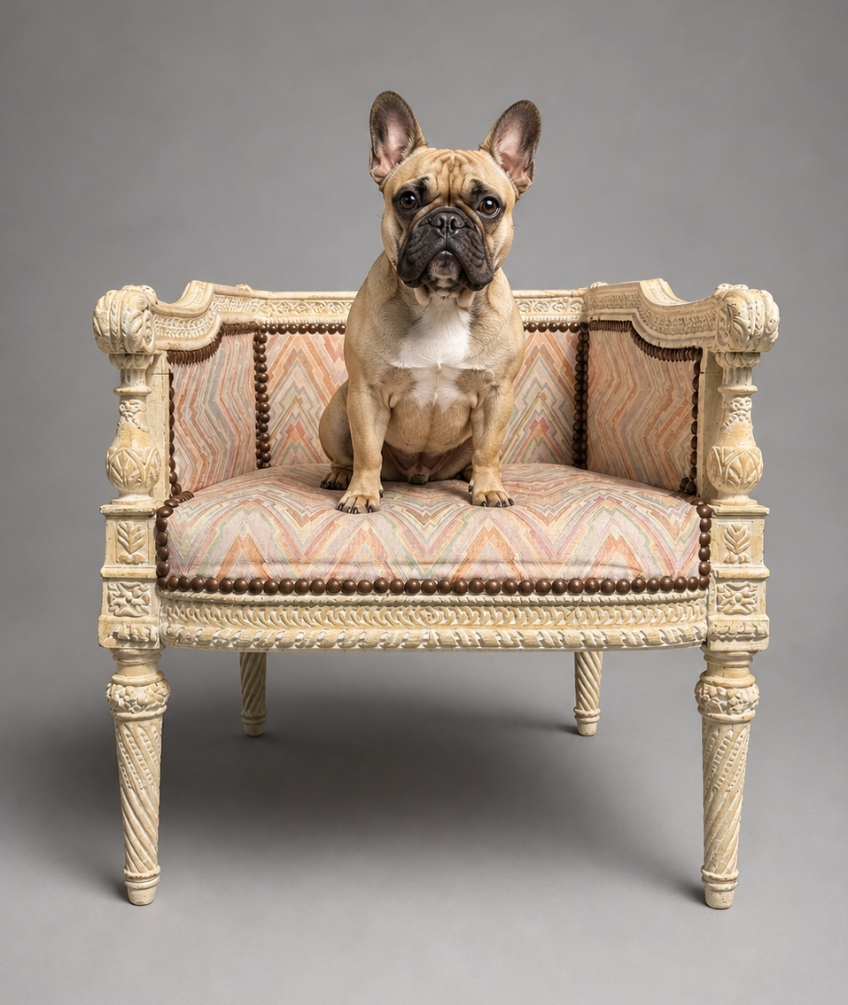 Fauteuil D’Enfant , Bergère XIXe Style Louis XVI , Panier De chien / Chat , Mobilier Miniature-photo-3