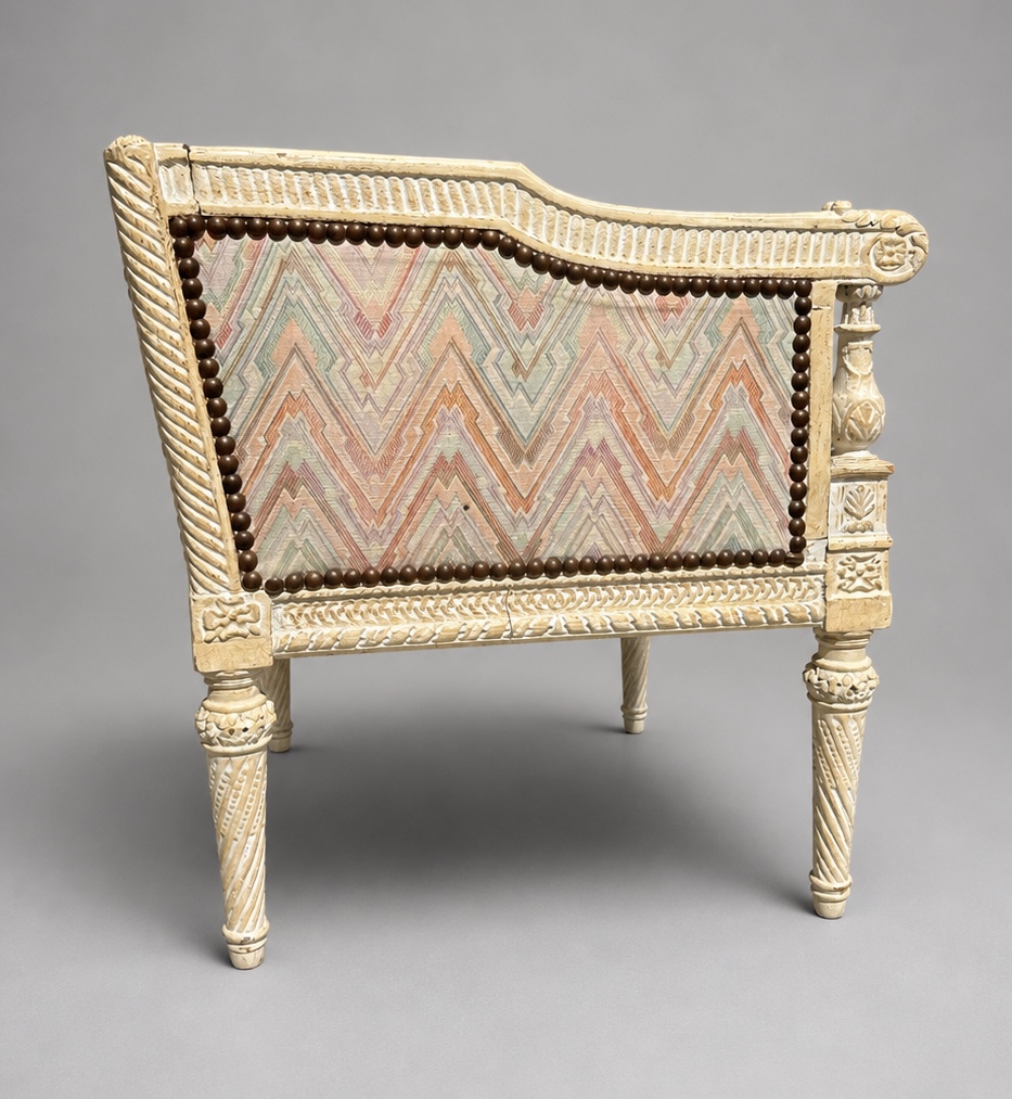 Fauteuil D’Enfant , Bergère XIXe Style Louis XVI , Panier De chien / Chat , Mobilier Miniature-photo-4