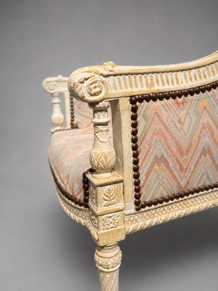 Fauteuil D’Enfant , Bergère XIXe Style Louis XVI , Panier De chien / Chat , Mobilier Miniature-photo-1