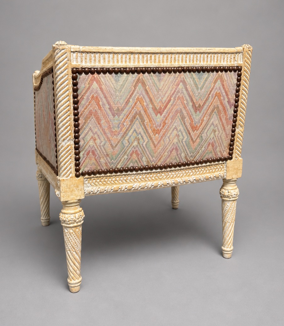Fauteuil D’Enfant , Bergère XIXe Style Louis XVI , Panier De chien / Chat , Mobilier Miniature-photo-4