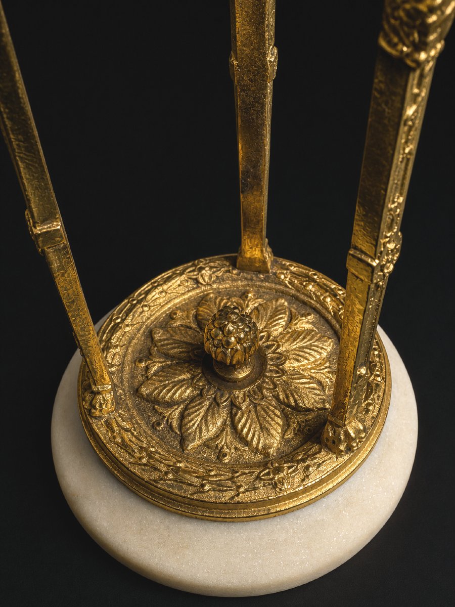 Lampe Veilleuse , Style Premier Empire , XIXe , Oil Lamp , Eagle , Gilded Bronze , Alabaster-photo-2