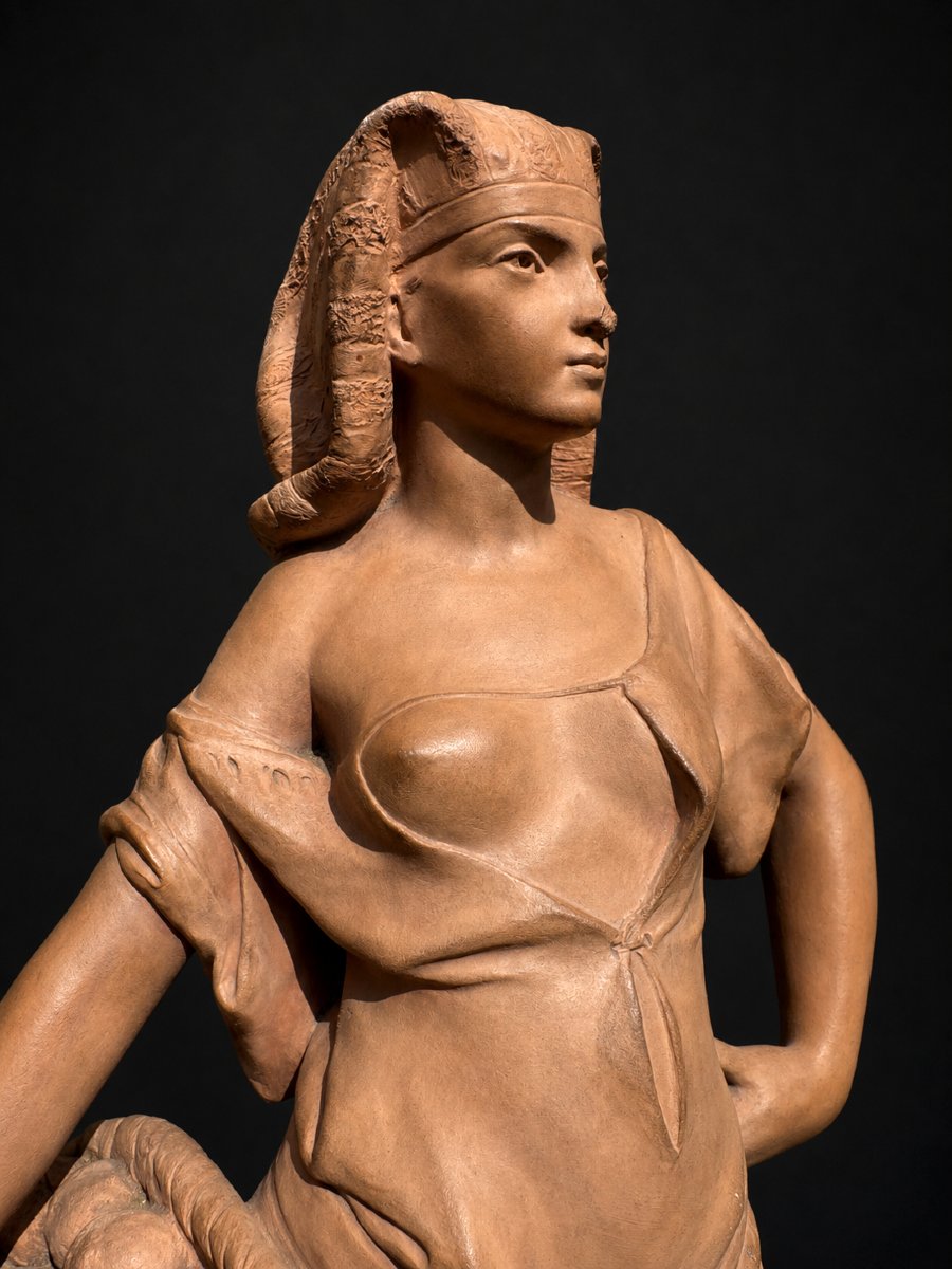 Terre Cuite Orientaliste Signé Antoine Bastet Editée Par Sèvres , Egyptienne Denudée , Curiosa-photo-4