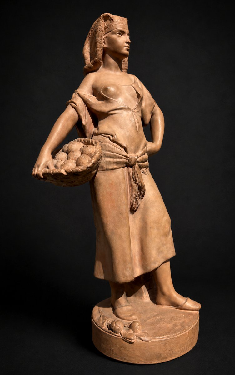 Terre Cuite Orientaliste Signé Antoine Bastet Editée Par Sèvres , Egyptienne Denudée , Curiosa-photo-3