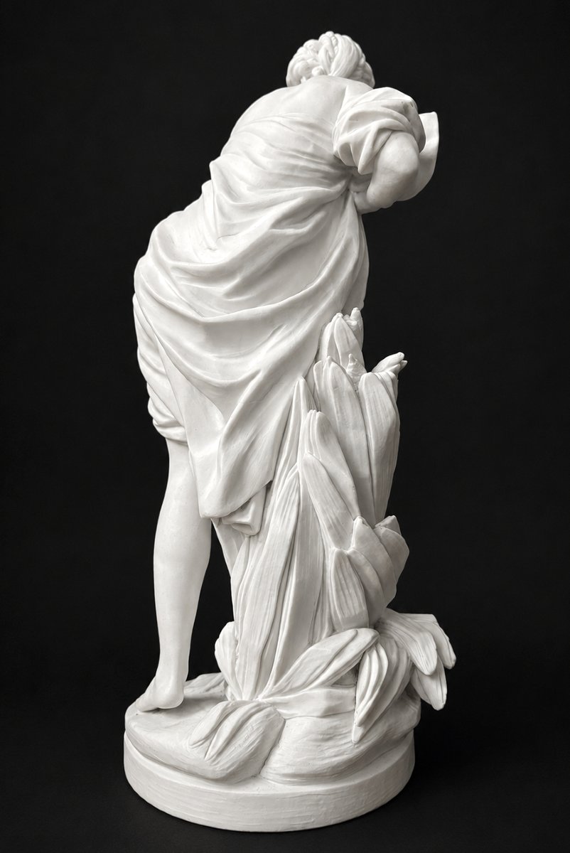 Grand Biscuit Naturel Epoque XIXe siecle , La baigneuse Aux Roseaux Falconet , Femme Nue XVIIIe-photo-2