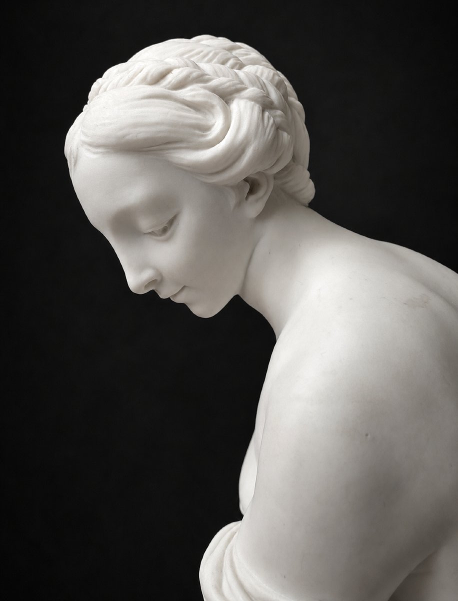 Grand Biscuit Naturel Epoque XIXe siecle , La baigneuse Aux Roseaux Falconet , Femme Nue XVIIIe-photo-3