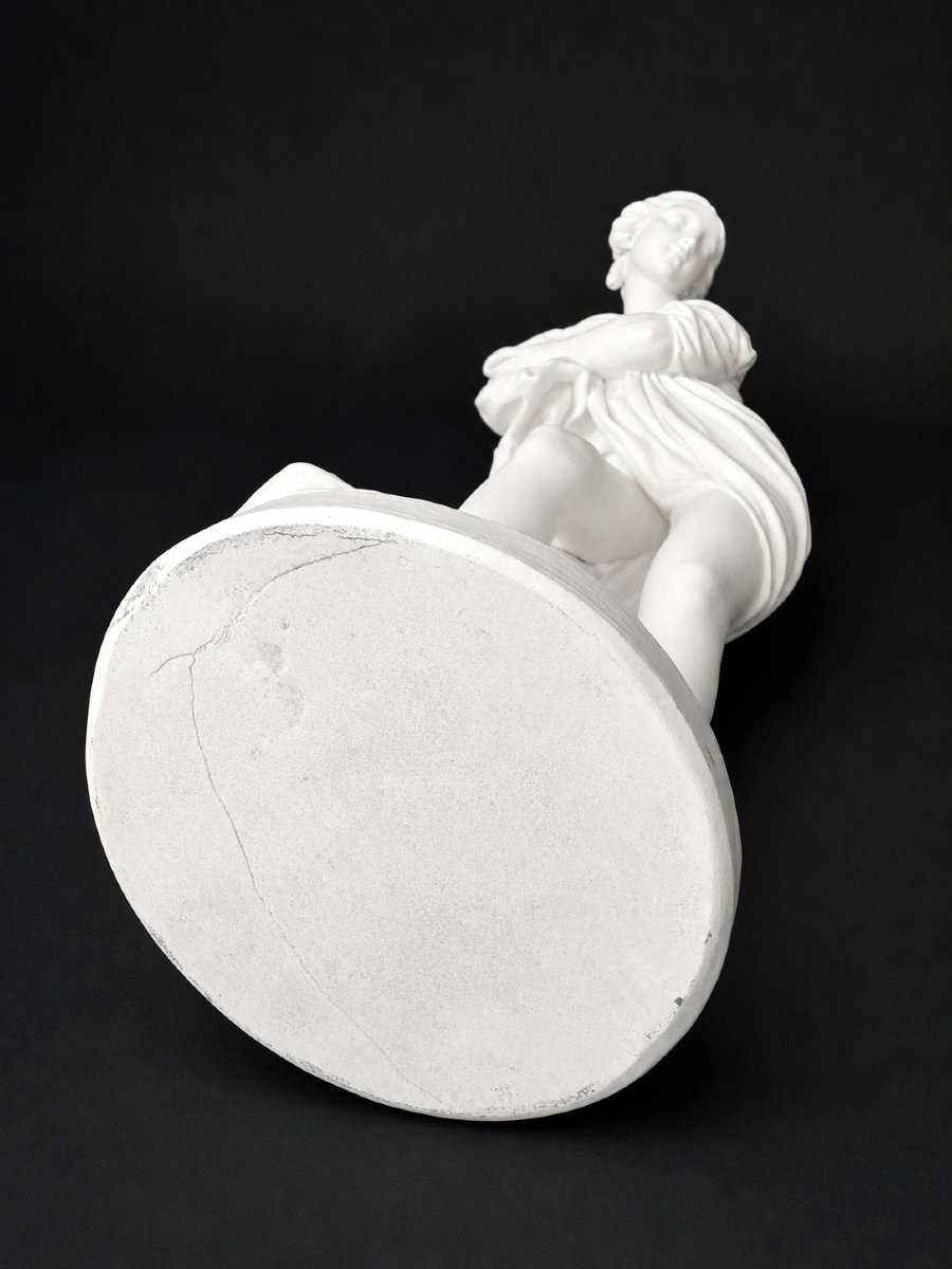 Grand Biscuit Naturel Epoque XIXe siecle , La baigneuse Aux Roseaux Falconet , Femme Nue XVIIIe-photo-1