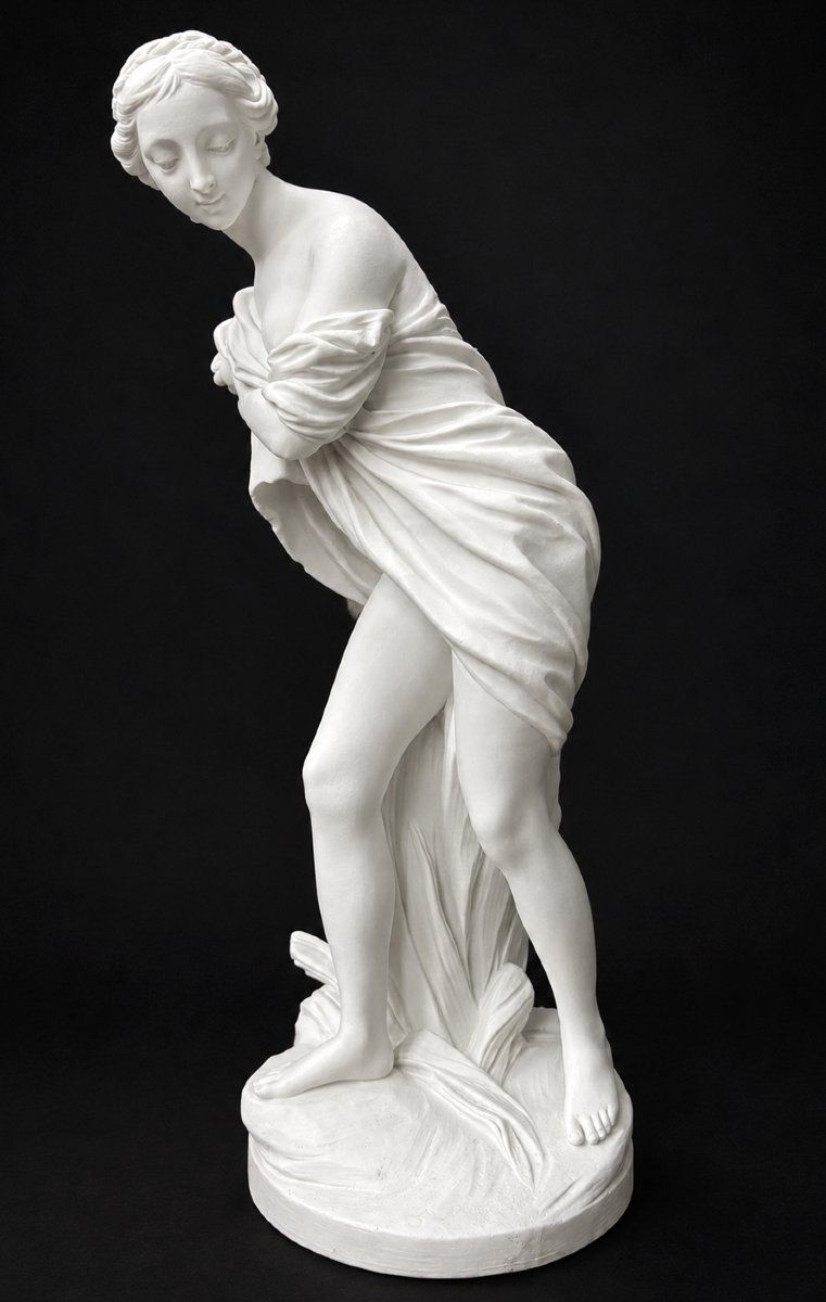 Grand Biscuit Naturel Epoque XIXe siecle , La baigneuse Aux Roseaux Falconet , Femme Nue XVIIIe-photo-2