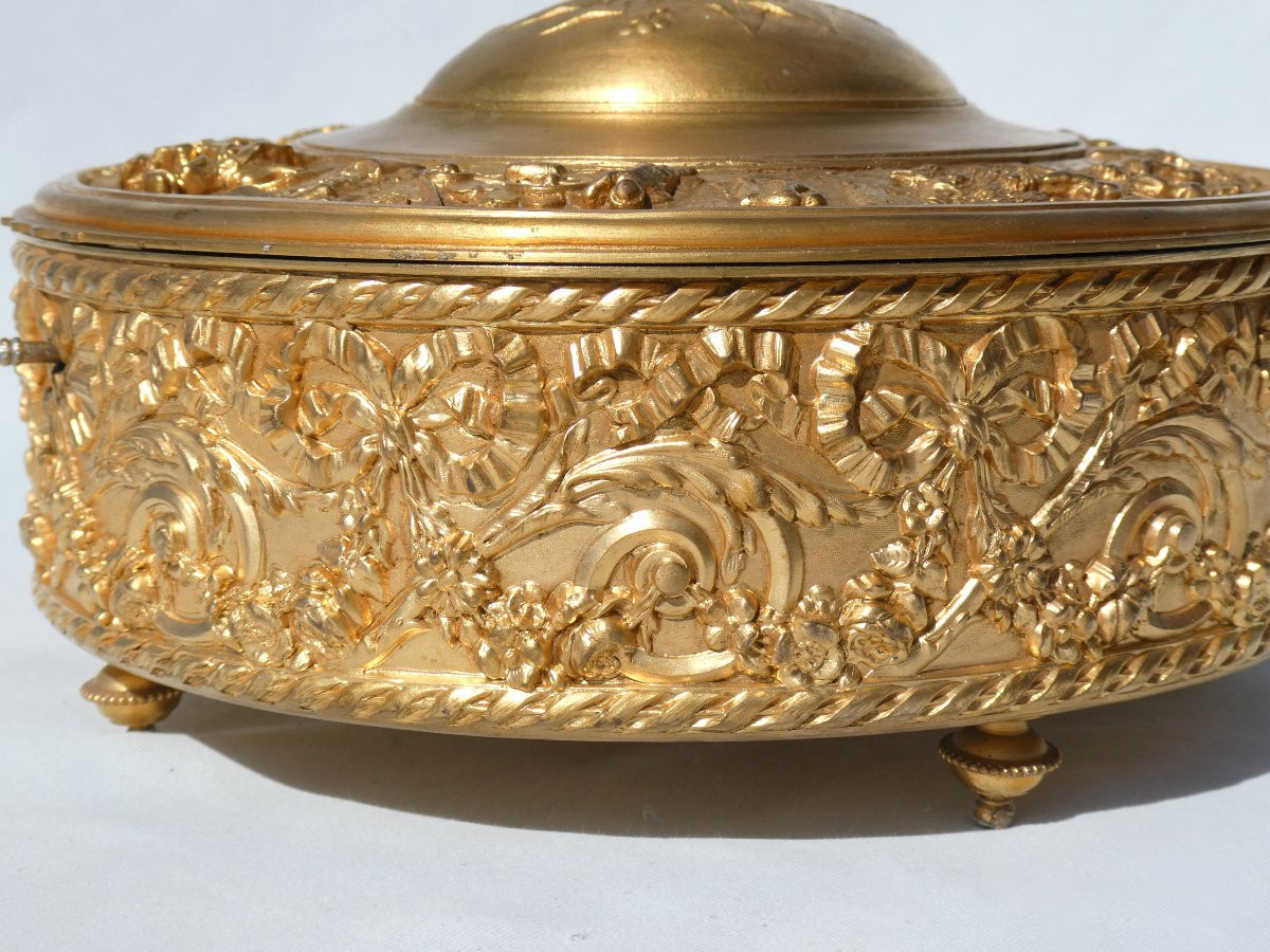 Grande Boite A Bijoux Epoque Napoléon III , Bronze Doré , Ecrin , Coffret XIXe , Lierre Paris-photo-1