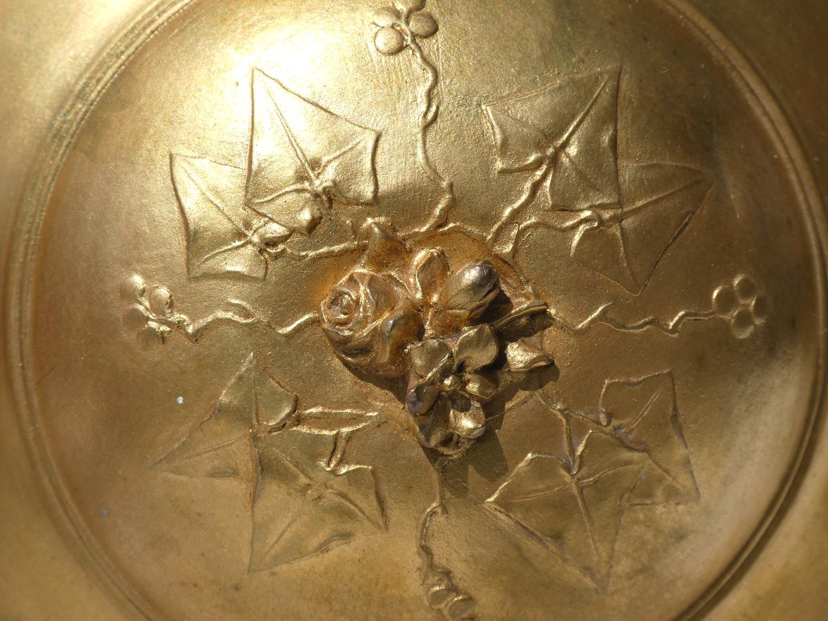 Grande Boite A Bijoux Epoque Napoléon III , Bronze Doré , Ecrin , Coffret XIXe , Lierre Paris-photo-4