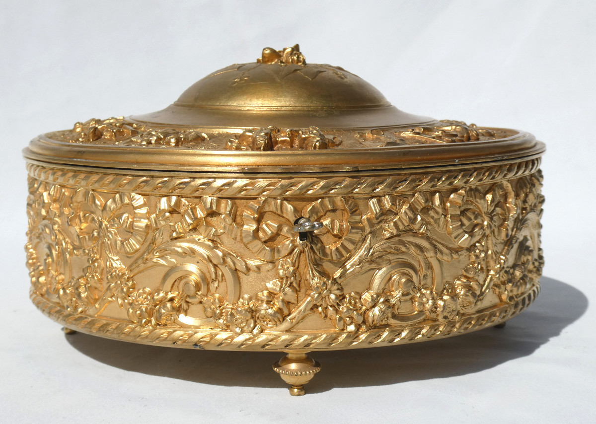 Grande Boite A Bijoux Epoque Napoléon III , Bronze Doré , Ecrin , Coffret XIXe , Lierre Paris