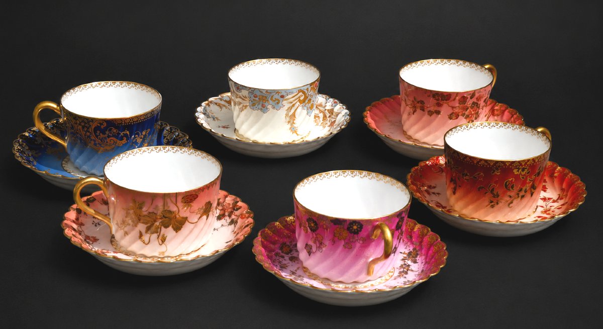 Limoges Porcelain Tea / Coffee Set , Art Nouveau , Haviland 19th , 1900 , Cups-photo-3