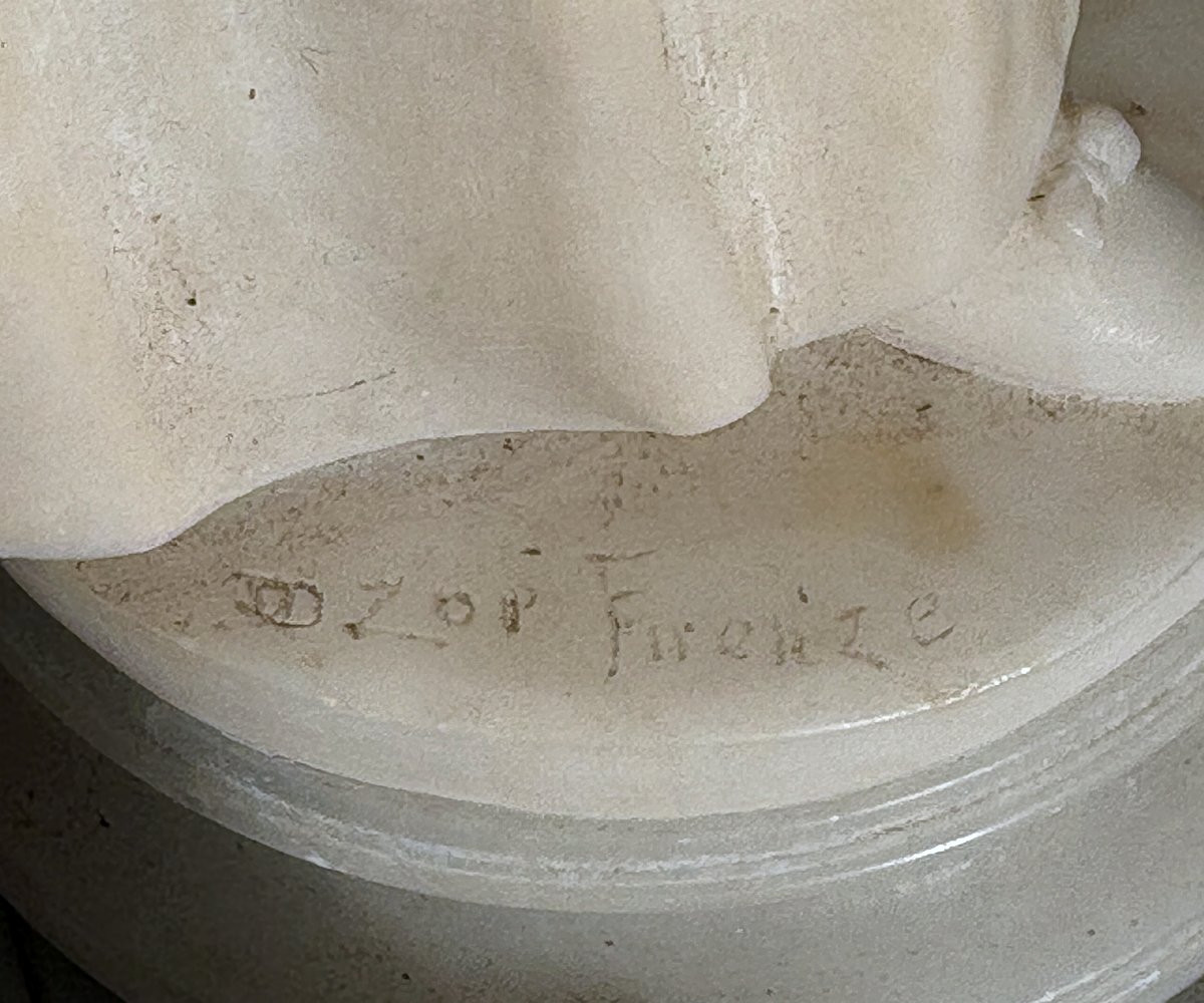 Sculpture En Albatre , Jeune Femme A La Cruche Cassée , D'Aprés Greuze , Style XVIIIe Florence-photo-5