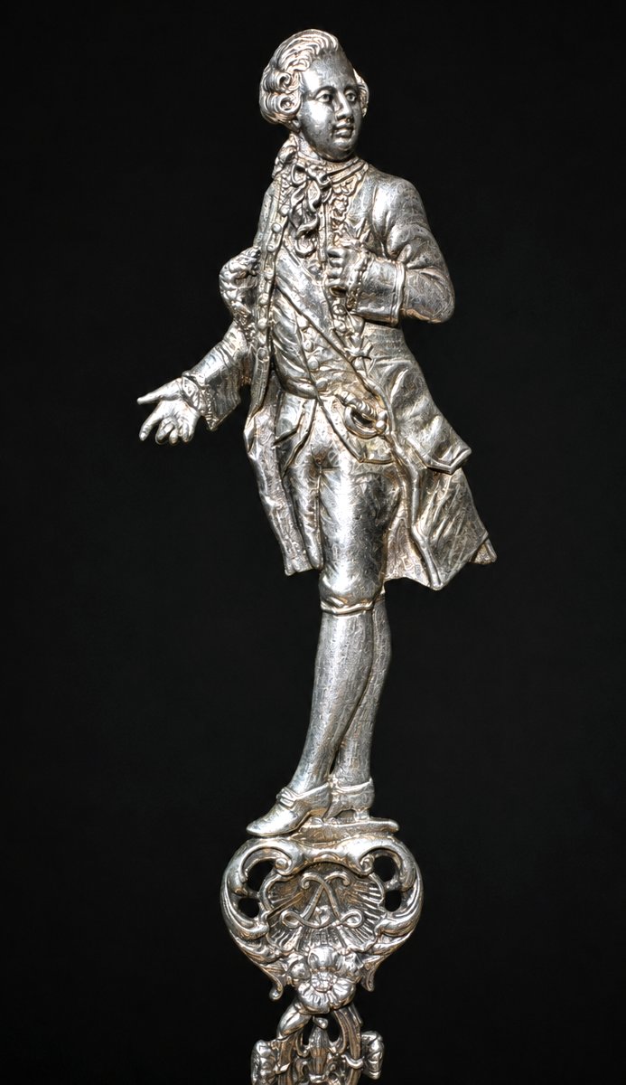 Large Piece In Solid Silver XIXth , Portrait Of Louis XVI , Historical Souvenir , Ladle-photo-4