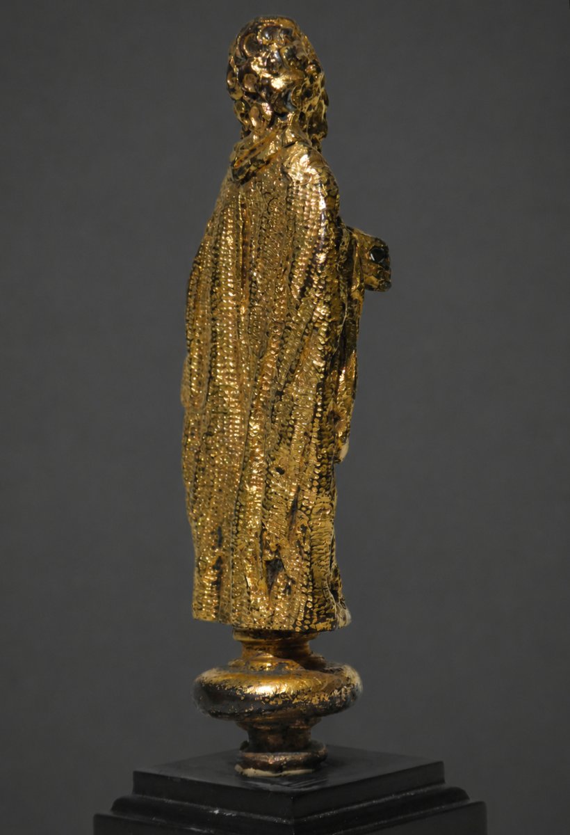 Saint Evangile En Bronze Doré , Element De Retable Haute Epoque XVIe Siecle , Statue Religieuse-photo-2