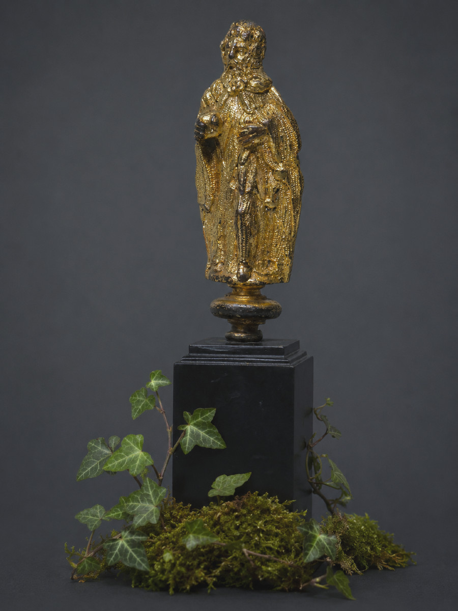 Saint Evangile En Bronze Doré , Element De Retable Haute Epoque XVIe Siecle , Statue Religieuse