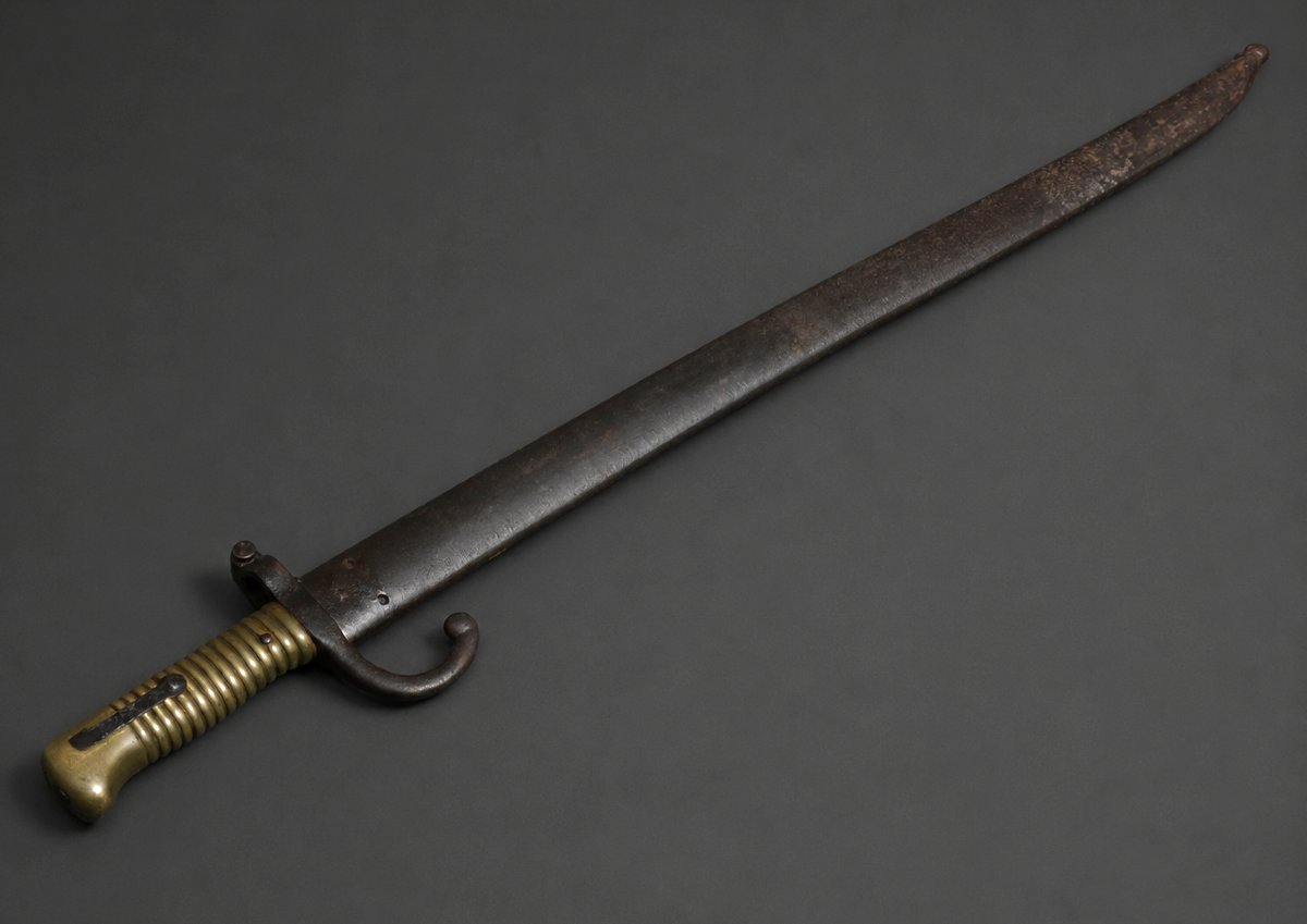 Baionnette Chassepot Pour Fusil Gras , Modele 1873 , Militaria , Fourreau XIXe-photo-3