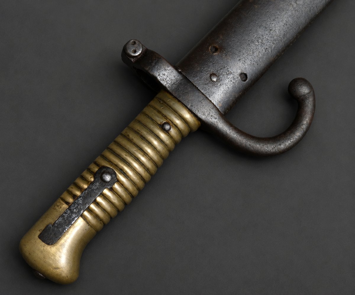 Baionnette Chassepot Pour Fusil Gras , Modele 1873 , Militaria , Fourreau XIXe-photo-4