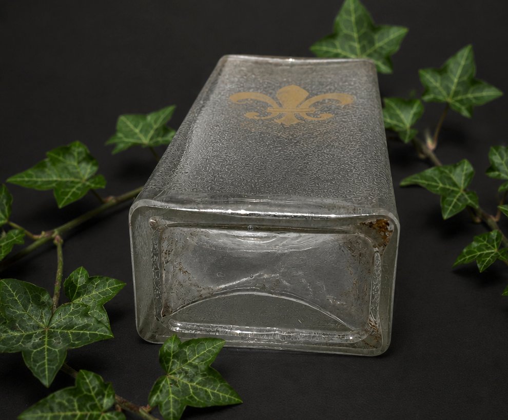 Vase Royaliste En Cristal De Saint Louis , Degagé à L'Acide , Souvenir Historique Fleur de Lys-photo-2