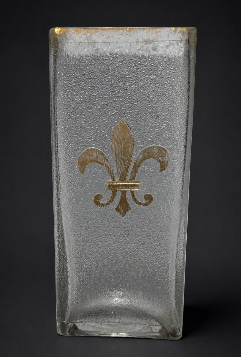 Vase Royaliste En Cristal De Saint Louis , Degagé à L'Acide , Souvenir Historique Fleur de Lys-photo-4