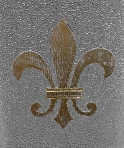 Vase Royaliste En Cristal De Saint Louis , Degagé à L'Acide , Souvenir Historique Fleur de Lys-photo-1