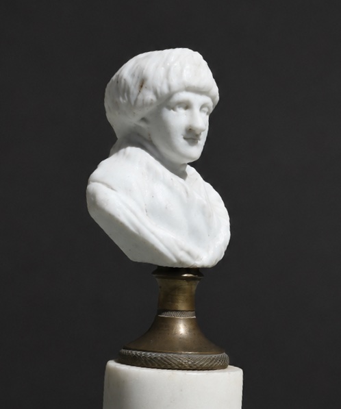 Pair Of Biscuit & Marble Busts , Voltaire & Jean Jacques Rousseau 1800 , Philosopher 18th Century-photo-2