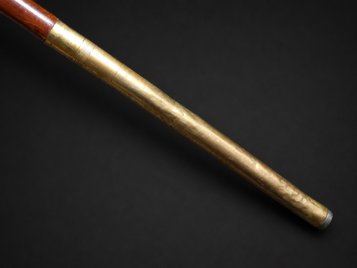 Canne de marche fin XVIIIe siècle , Pommeau en Argent , Jonc de Malacca Louis XVI-photo-1