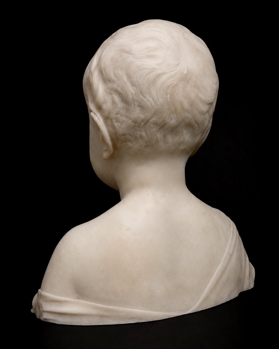 Buste d’Enfant En Albâtre D’après Desiderio Da Settignano – Style Renaissance Italienne XIXe-photo-4