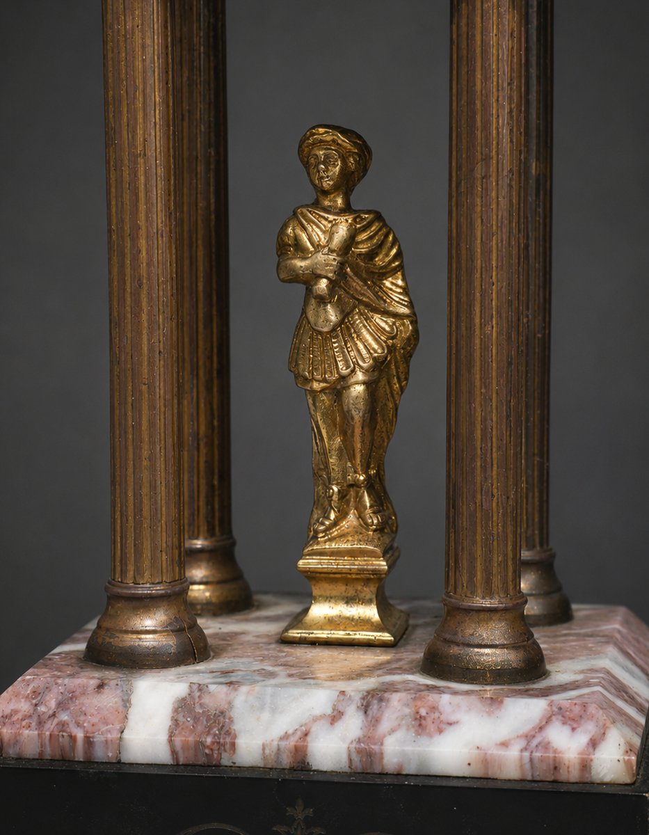 Paire De Temples Antique / Cassolettes Marble & Gilt Bronze, Cesar & Vercingetorix Grand Tour-photo-3
