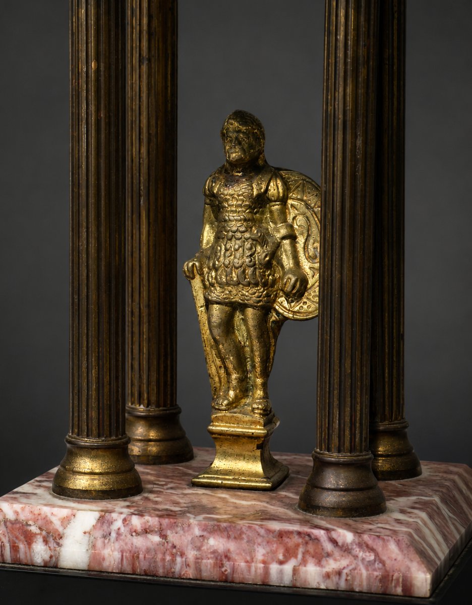 Paire De Temples Antique / Cassolettes Marble & Gilt Bronze, Cesar & Vercingetorix Grand Tour-photo-4