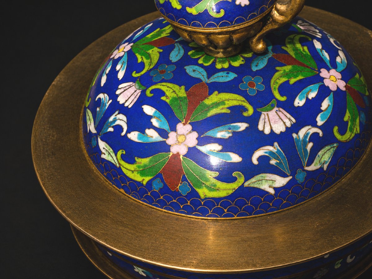 Grande Pendule Portique , Emaux Cloisonnés , Chine / Asie XXe siecle , Horloge-photo-2