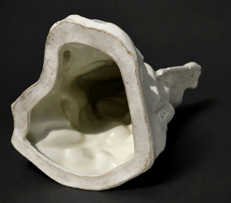 German White Porcelain Animal Subject , Exotic Bird In Nest , Circa 1930 , Paradise-photo-4
