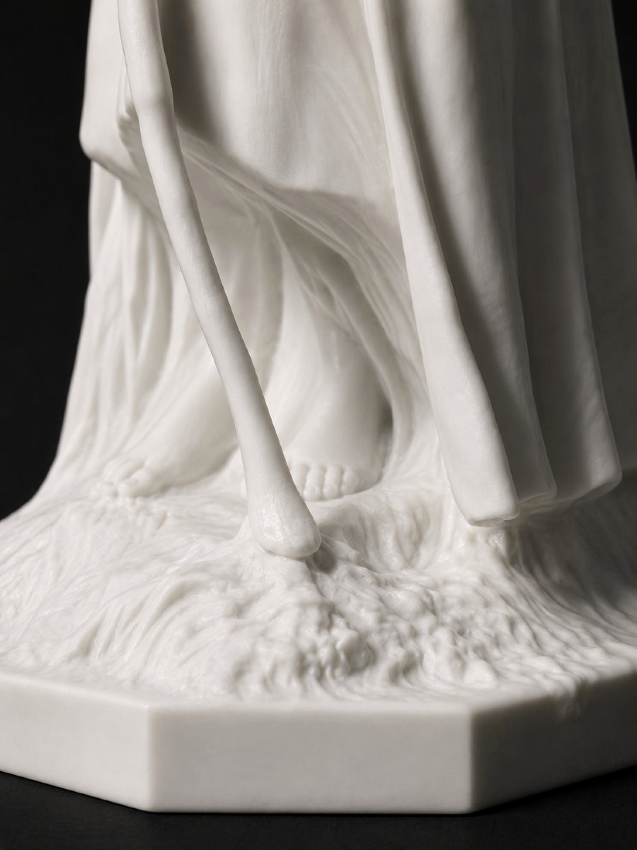 Sculpture Biscuit de porcelaine « Fleur des Prés » Raoul Larche Sèvres Jeune Femme Art Nouveau-photo-1