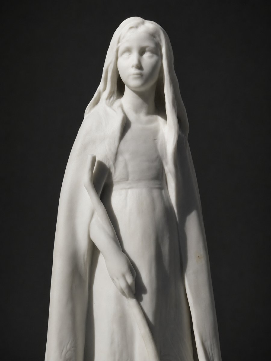 Sculpture Biscuit de porcelaine « Fleur des Prés » Raoul Larche Sèvres Jeune Femme Art Nouveau-photo-2