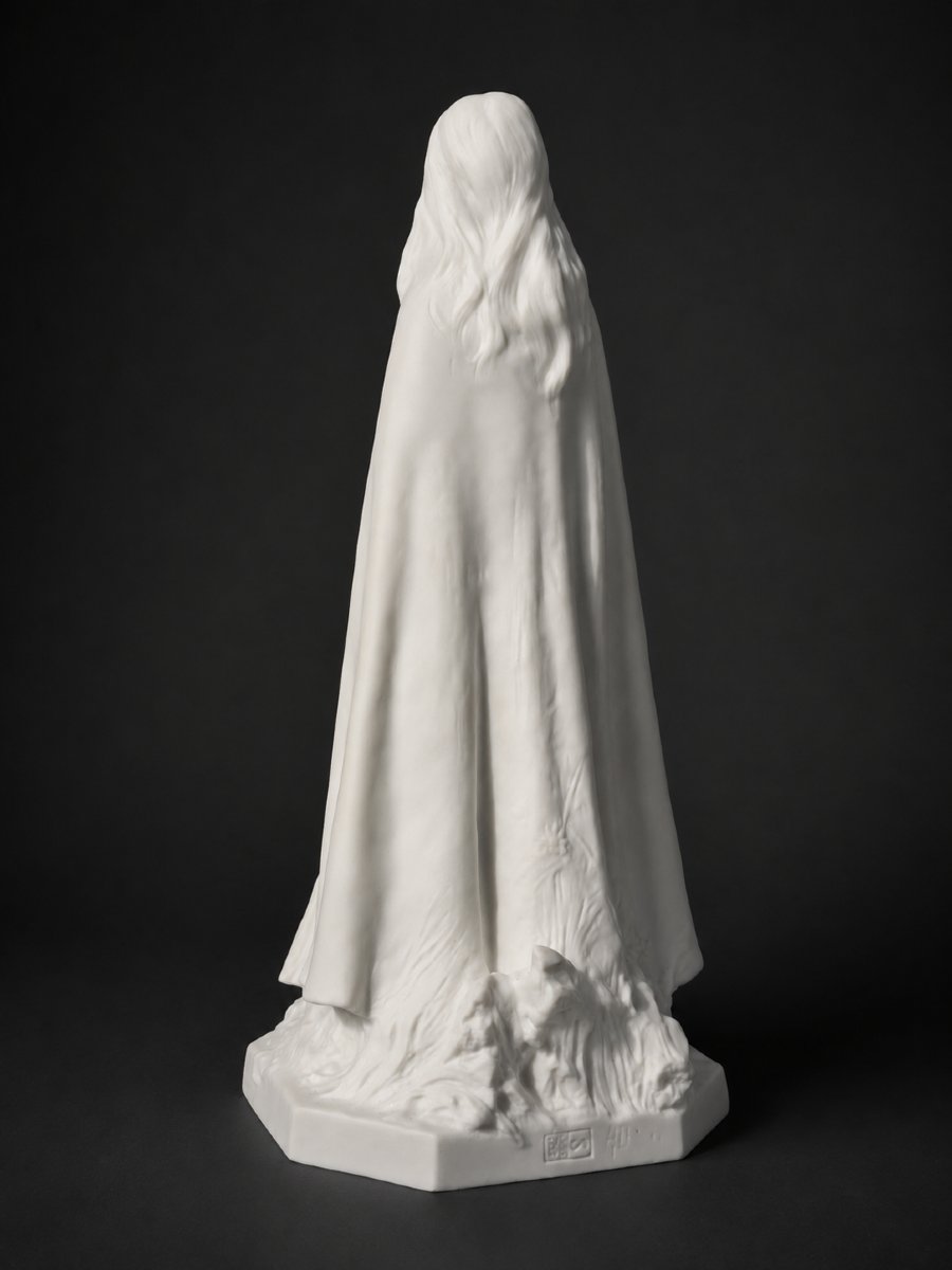 Sculpture Biscuit de porcelaine « Fleur des Prés » Raoul Larche Sèvres Jeune Femme Art Nouveau-photo-5
