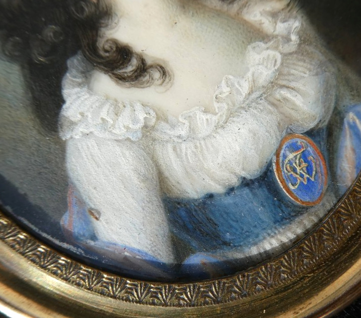 Aquarelle , Miniature Portrait D'une élégante de l'époque Directoire / Consulat XVIIIe -photo-4